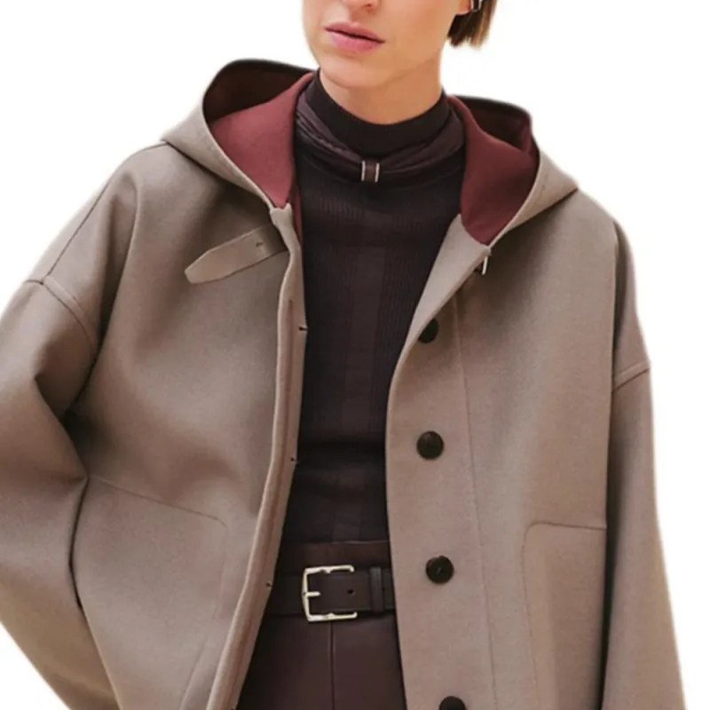 HERMES FW24 Jackets Coats Women's Elephant Gray-4