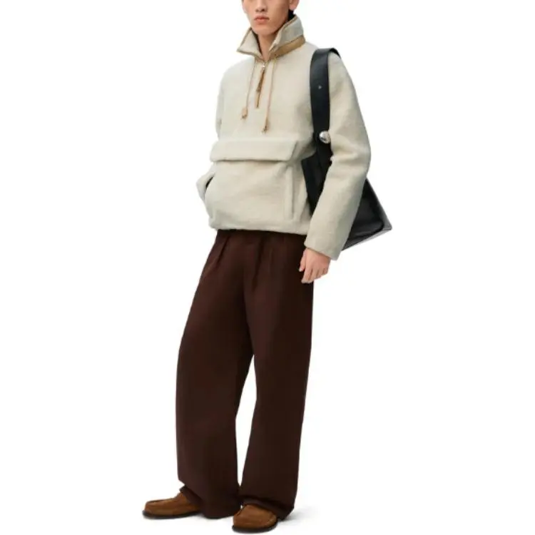 LOEWE Shearling Windproof Jacket Jackets Coats Men's Light White-2