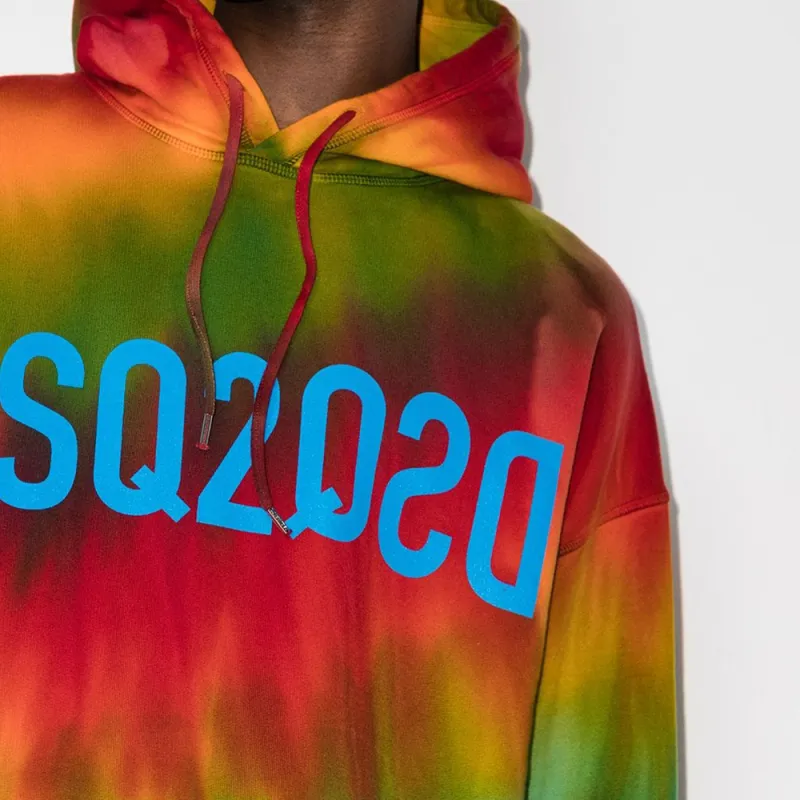 DSQUARED 2 Reverse logo Tie dye Hoodie-4