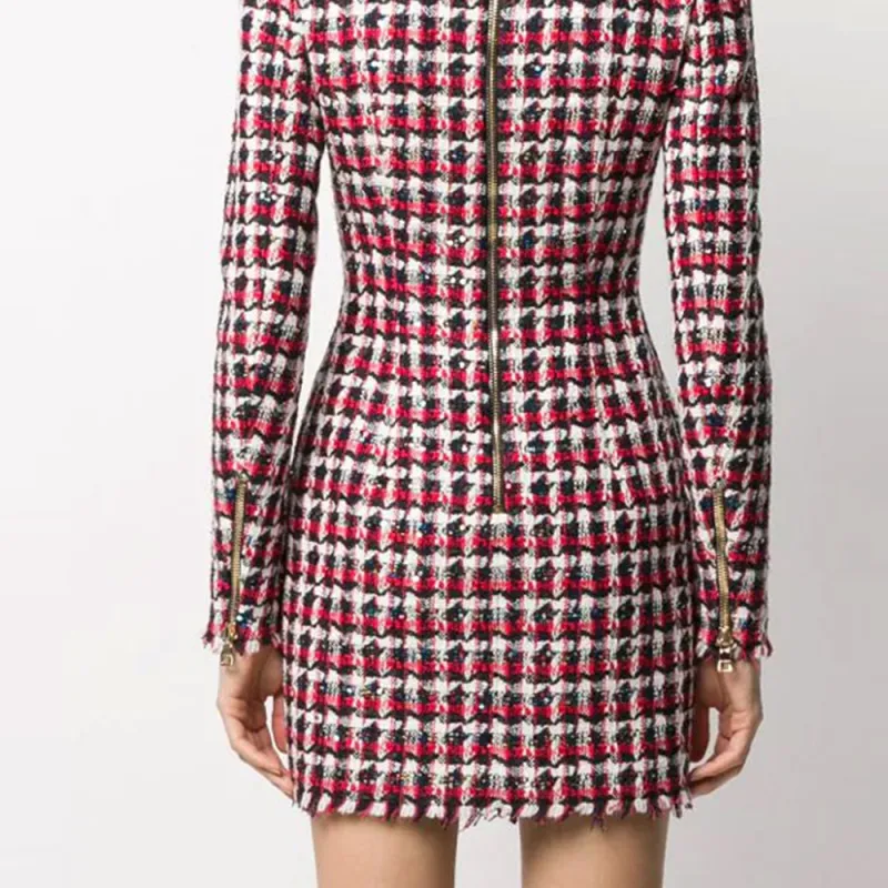 BALMAIN FW21 Long-Sleeved Dresses Women's Red-3