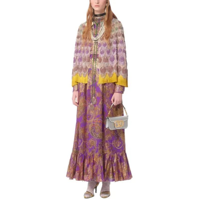 Valentino Apres L'Hiver Embroidered Maxi Dress-4