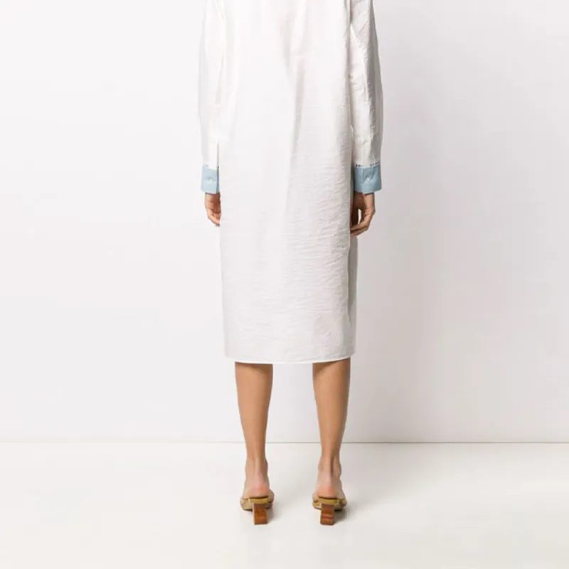 LOEWE FW21 Long-Sleeved Dresses Women's Blue-1
