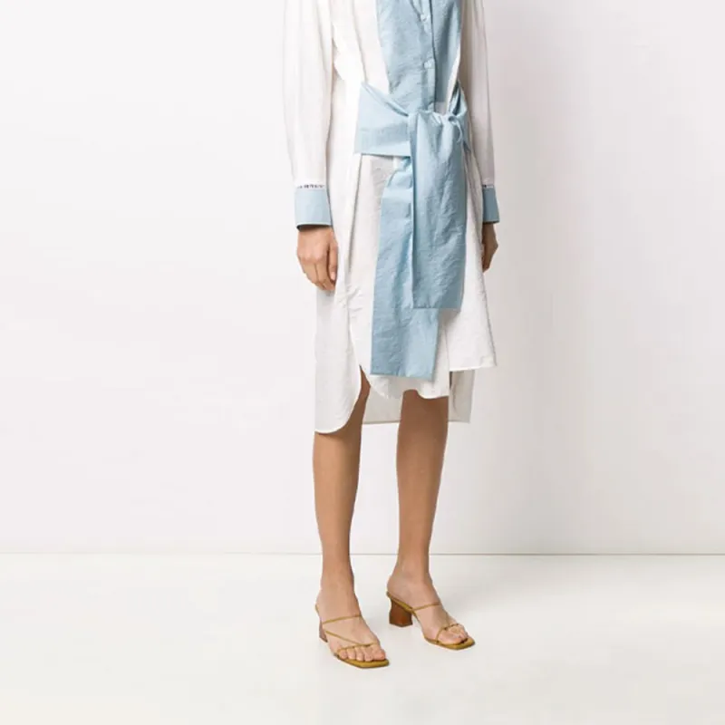 LOEWE FW21 Long-Sleeved Dresses Women's Blue-2