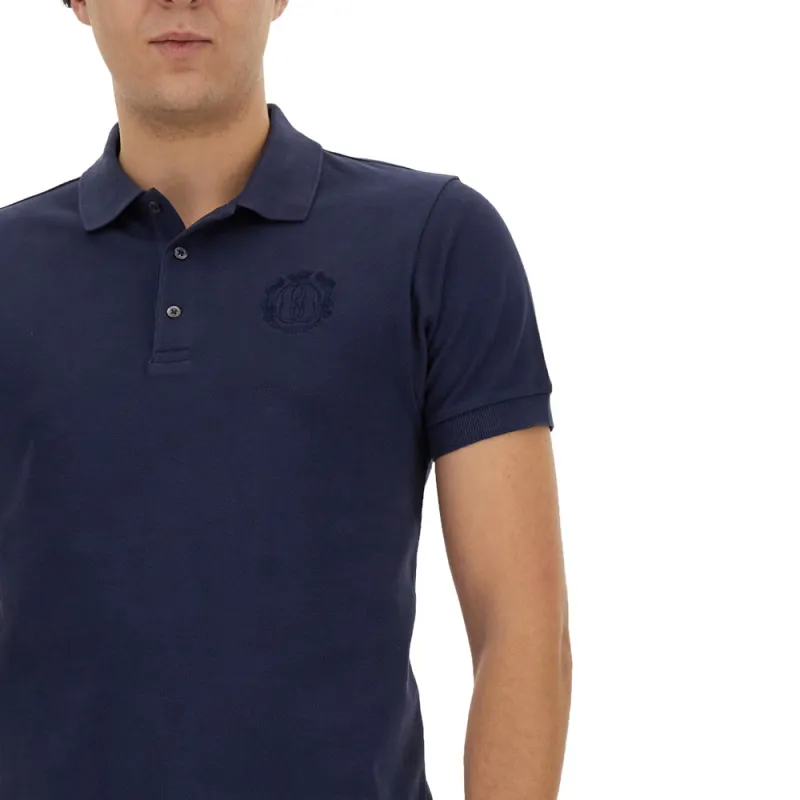 BALLY Logo Embroidered Straight Hem Polo Shirt-4