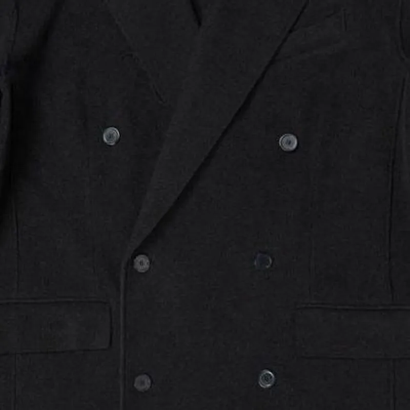 Balenciaga FW22 Velvet-feel Coat Loose Fit Style Women's Black-4