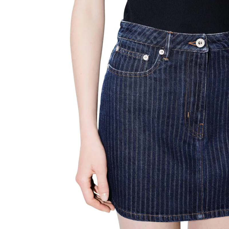 KENZO Stripe Detailed Denim Mini Skirt-5