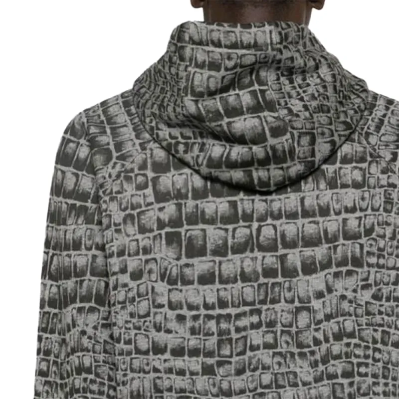 VERSACE Coccodrillo print Cotton Hoodie-5