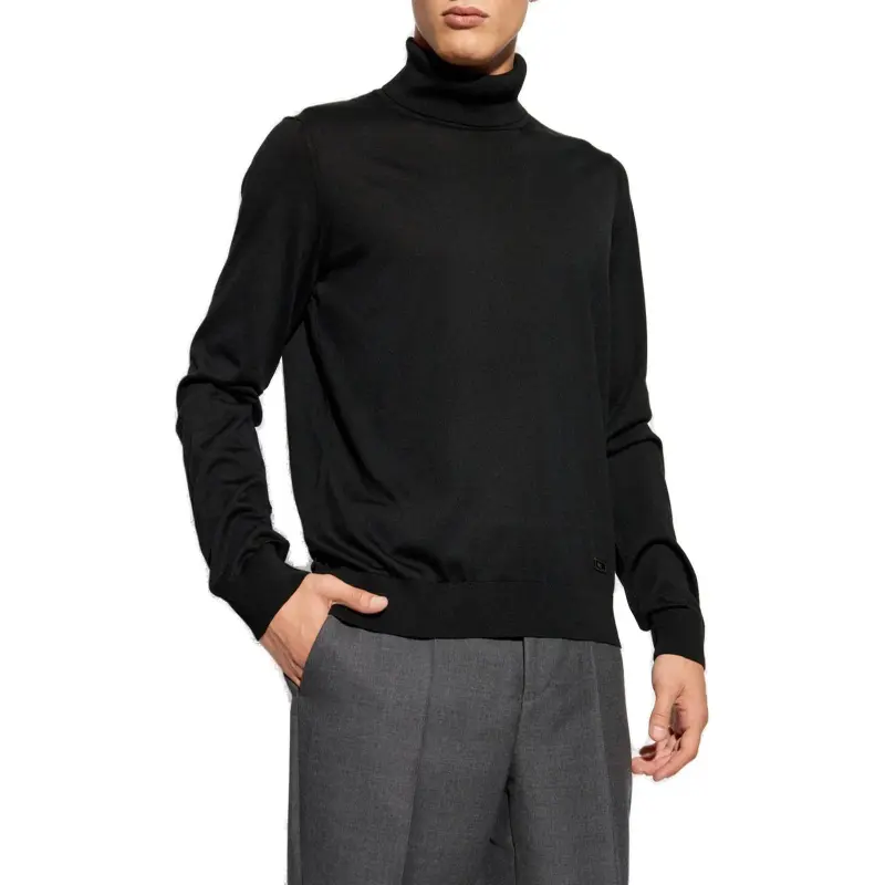 VERSACE Logo Patch Turtleneck Jumper-2
