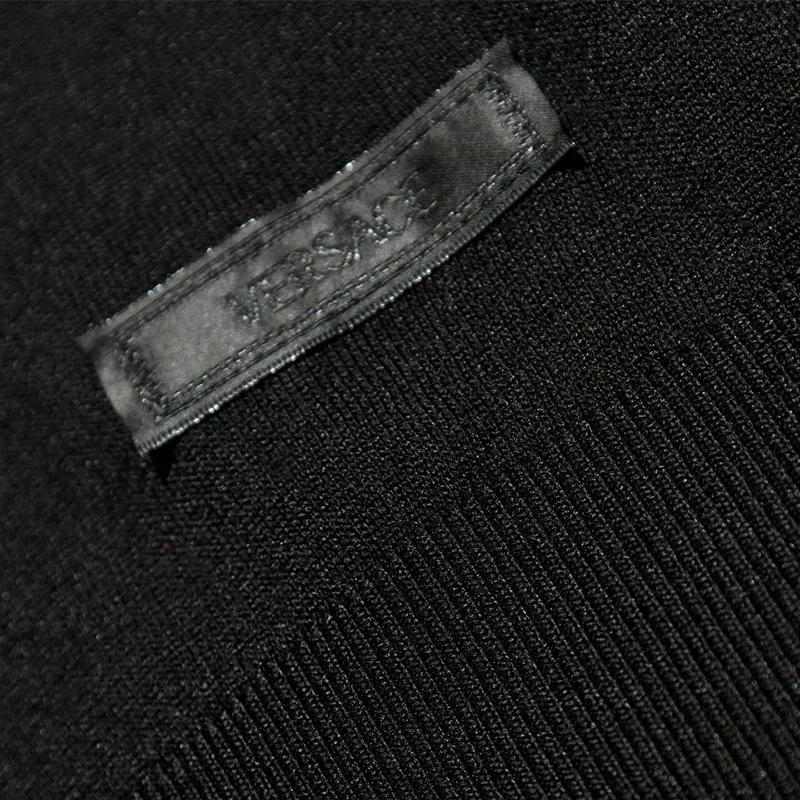 VERSACE Logo Patch Turtleneck Jumper-4