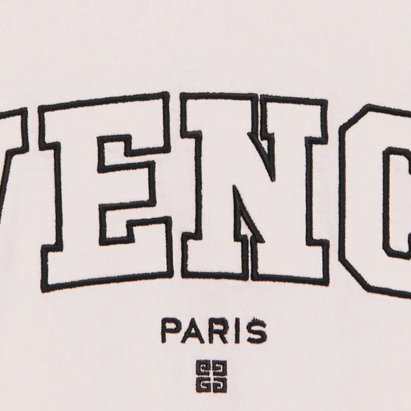 Givenchy Logo embroidered Cotton T shirt-4