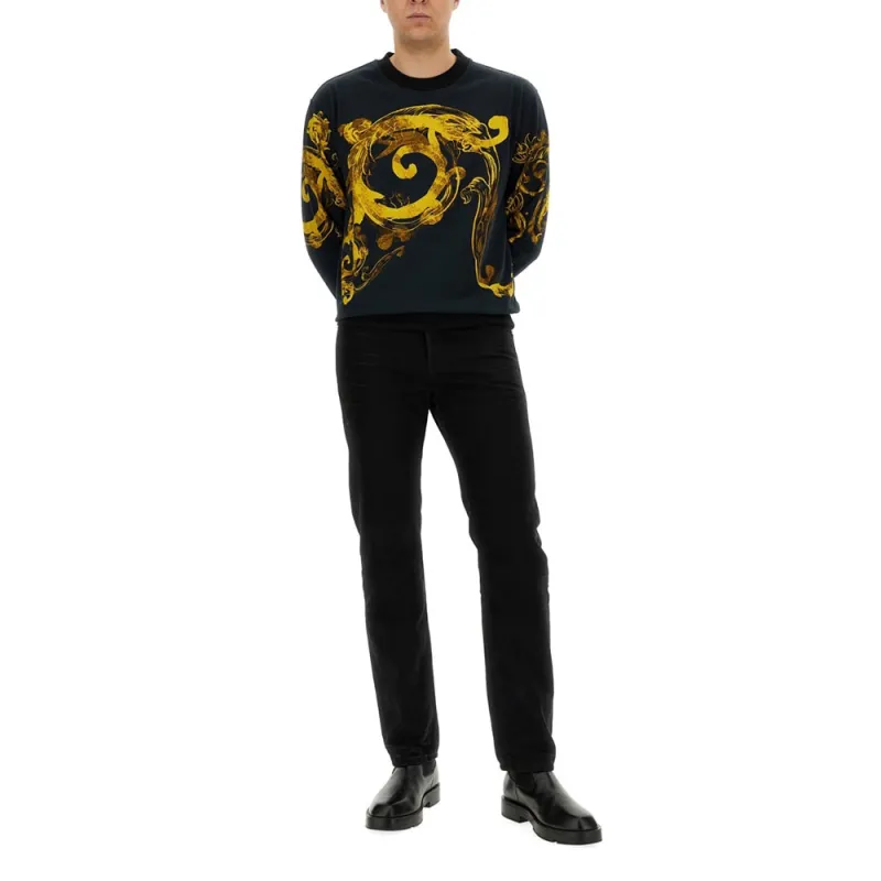 VERSACE JEANS Baroque Printed Crewneck Sweatshirt-1