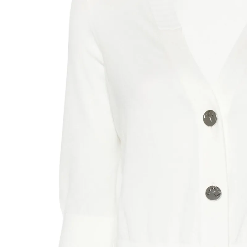 TORY BURCH Logo engraved Cotton Cardigan-1