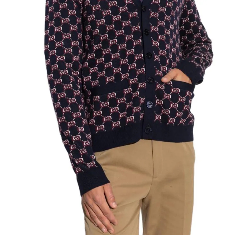 GUCCI Monogrammed Button Up Cardigan-5