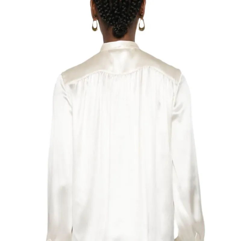 TOM FORD Fluid Charmeuse Lavalliere Shirt-5