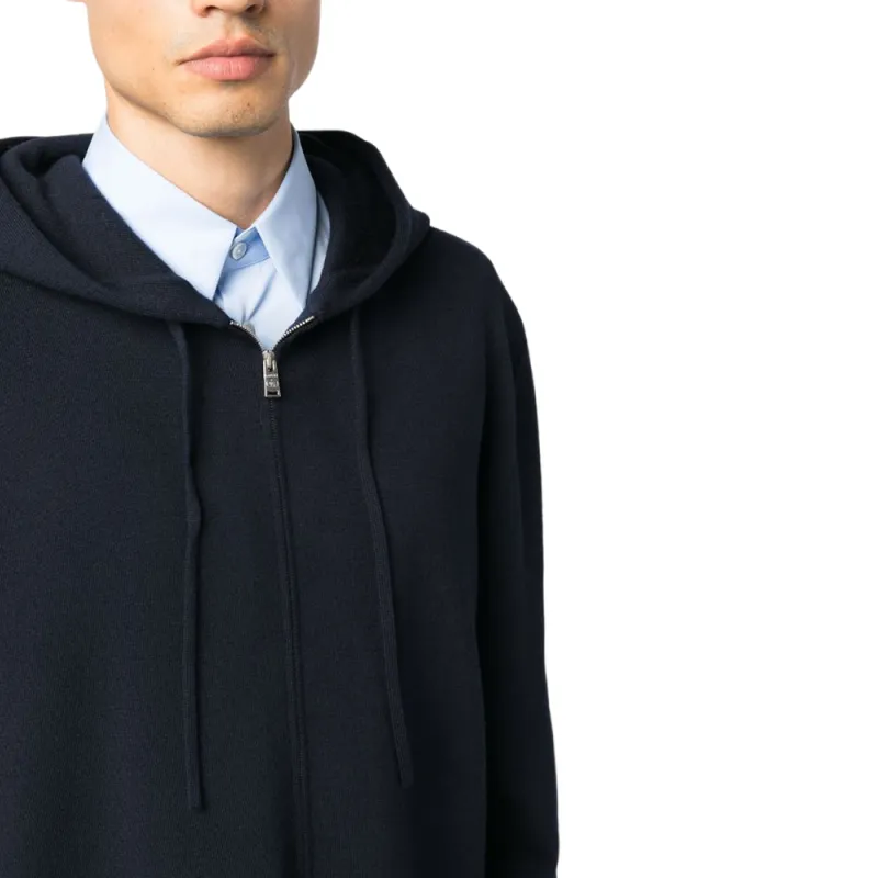 Lanvin Logo embroidered Knit Wool blend Hoodie-5