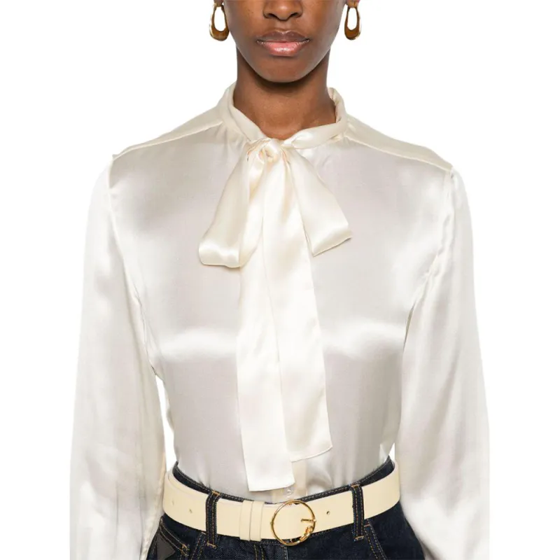 TOM FORD Fluid Charmeuse Lavalliere Shirt-4