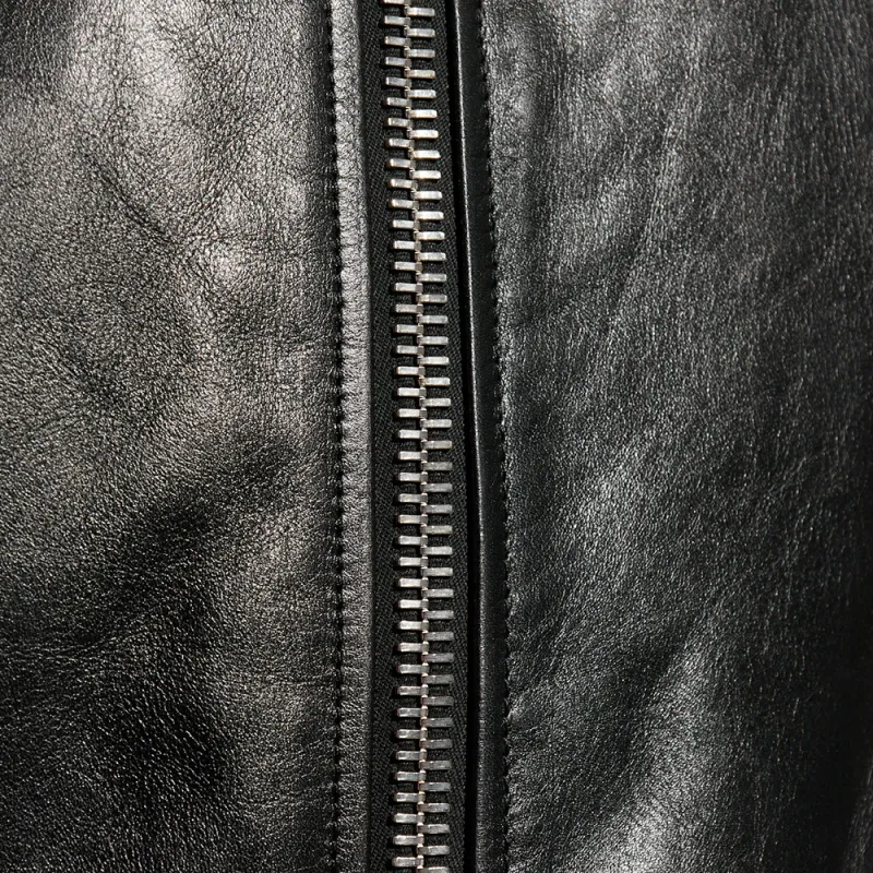 Alexander McQueen Long Sleeved Zip Up Leather Biker Jacket-5