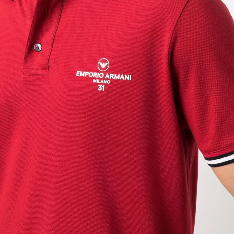 EMPORIO ARMANI SS22 Polo Shirt Men's Red-4