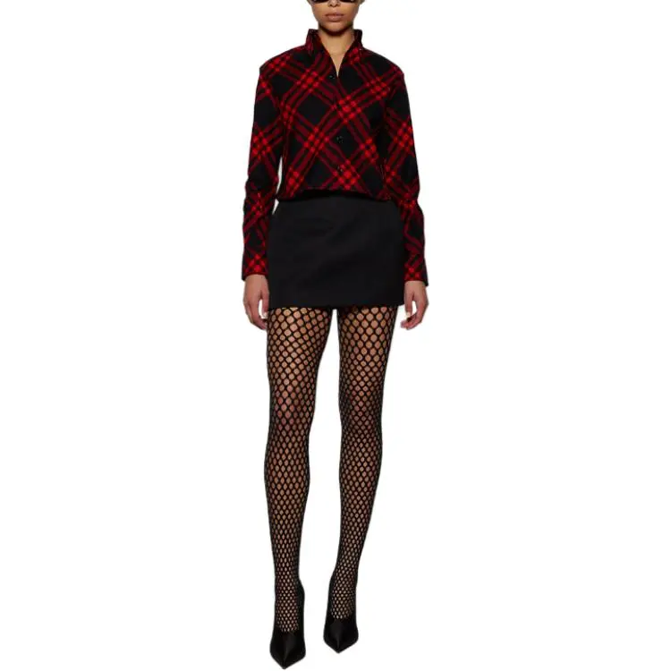 Burberry Plaid Long Sleeve Shirt 'Cranberry'-1
