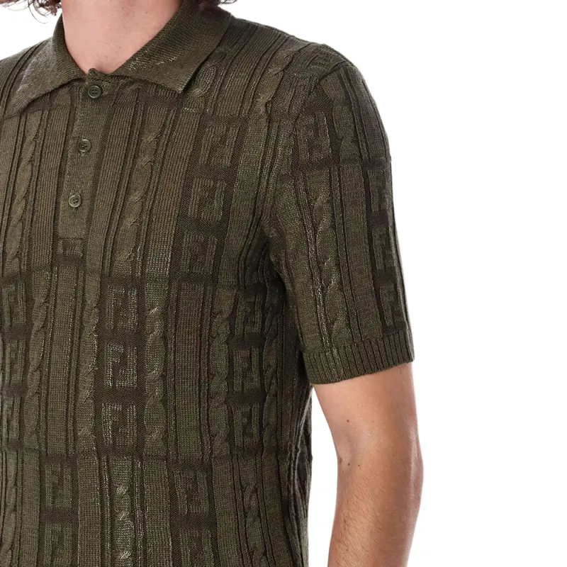 FENDI Short Sleeved Knitted Polo Shirt-4