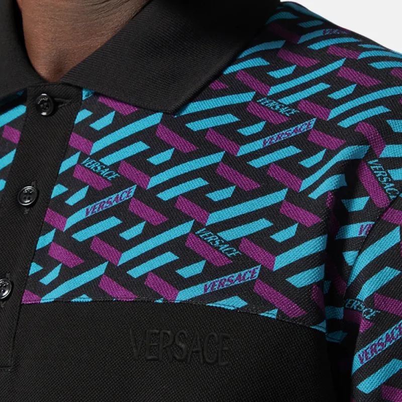VERSACE Polo Shirts Men Black-4