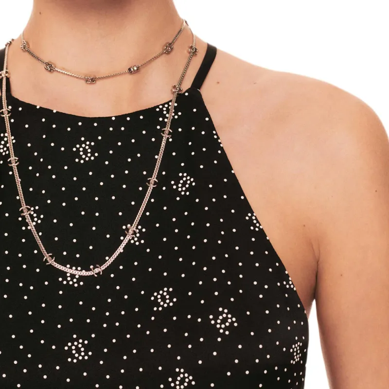 CHANEL FW24 Sleeveless Dress Women's Black White-3