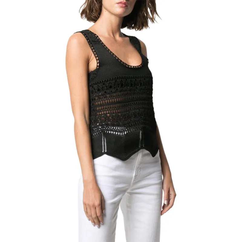 SAINT LAURENT Crochet Sleeveless Top-4
