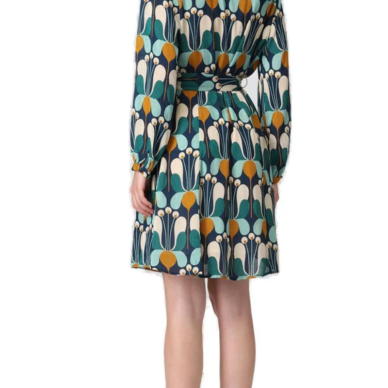 PINKO FW22 Long Sleeved Dress Women's Green-5