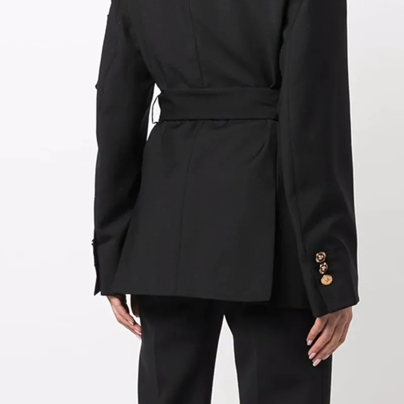 VERSACE Long sleeve Belted Jacket-5