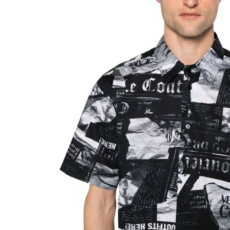 VERSACE JEANS COUTURE Pattern Printed Short Sleeved Shirt-4