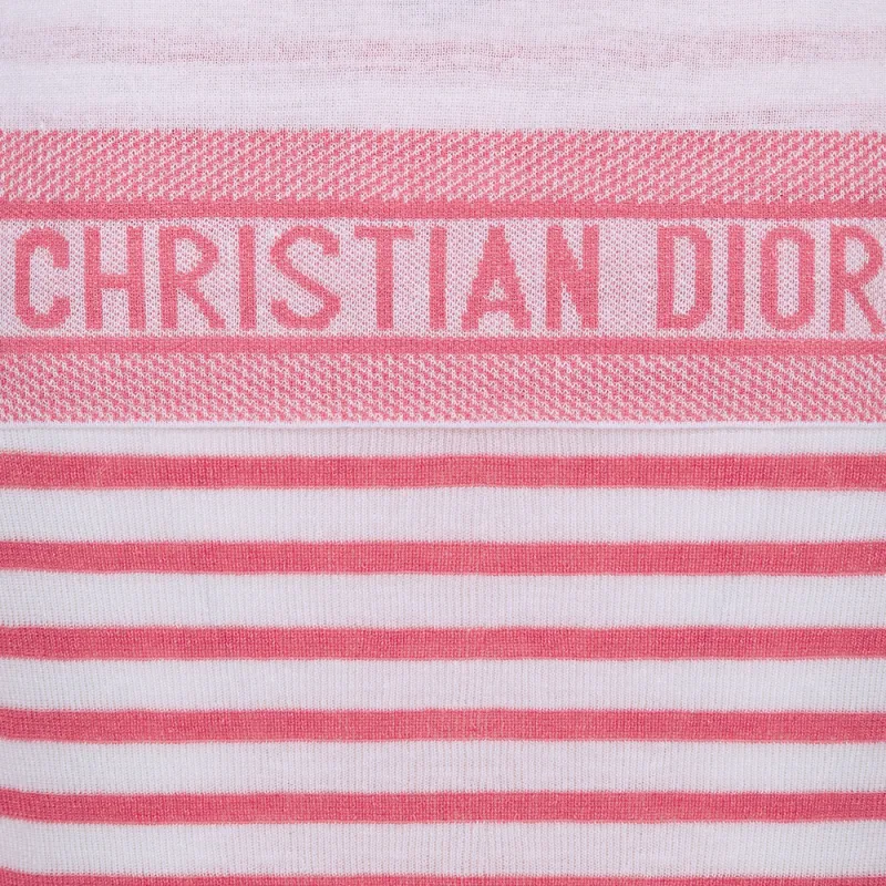 DIOR SS22 Slim Fit Knitwear Women's Pink White Multicolor-4