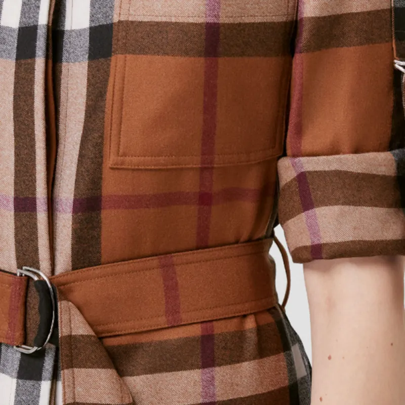 Burberry FW22 Long Sleeved Dress Women's Brown-5