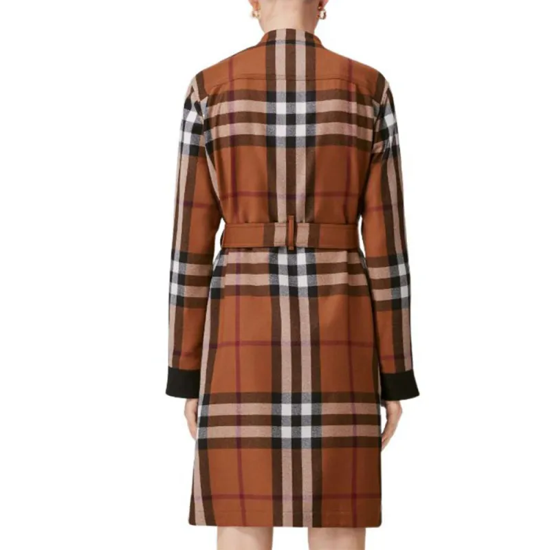 Burberry FW22 Long Sleeved Dress Women's Brown-2