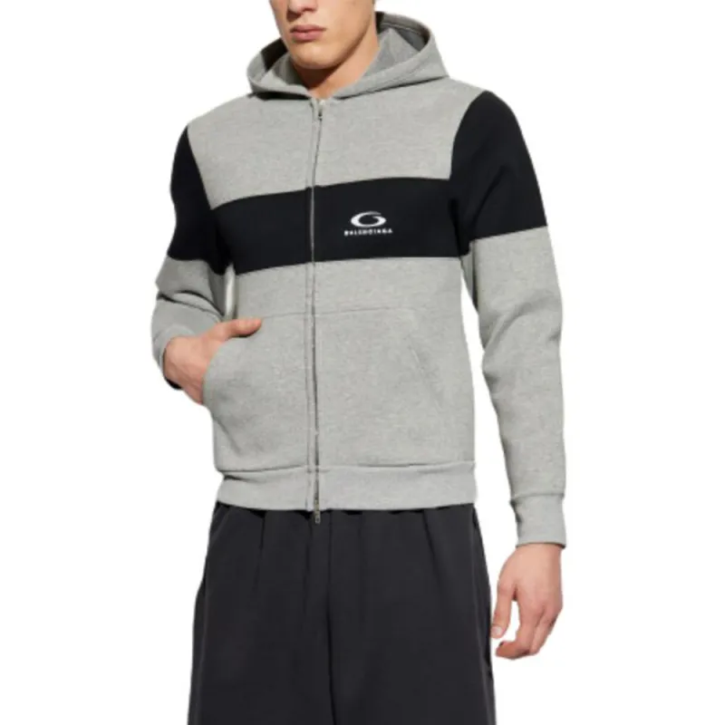 Balenciaga Logo Embroidered Zipped Hoodie-1