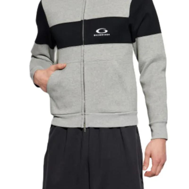 Balenciaga Logo Embroidered Zipped Hoodie-4
