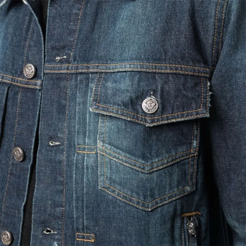 BALMAIN FW21 Denim Jacket Men's Dark Blue-4