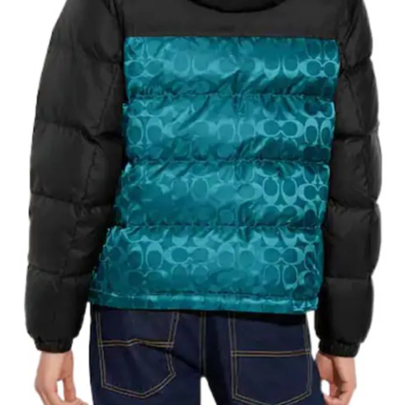 COACH FW22 Down Jacket Men's Black Green-2
