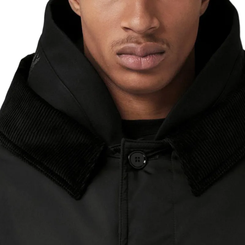 Burberry Corduroy Collar Nylon Twill Hooded Car Coat-4