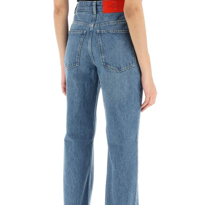 Ferragamo Logo Patch Straight-Leg Jeans-4
