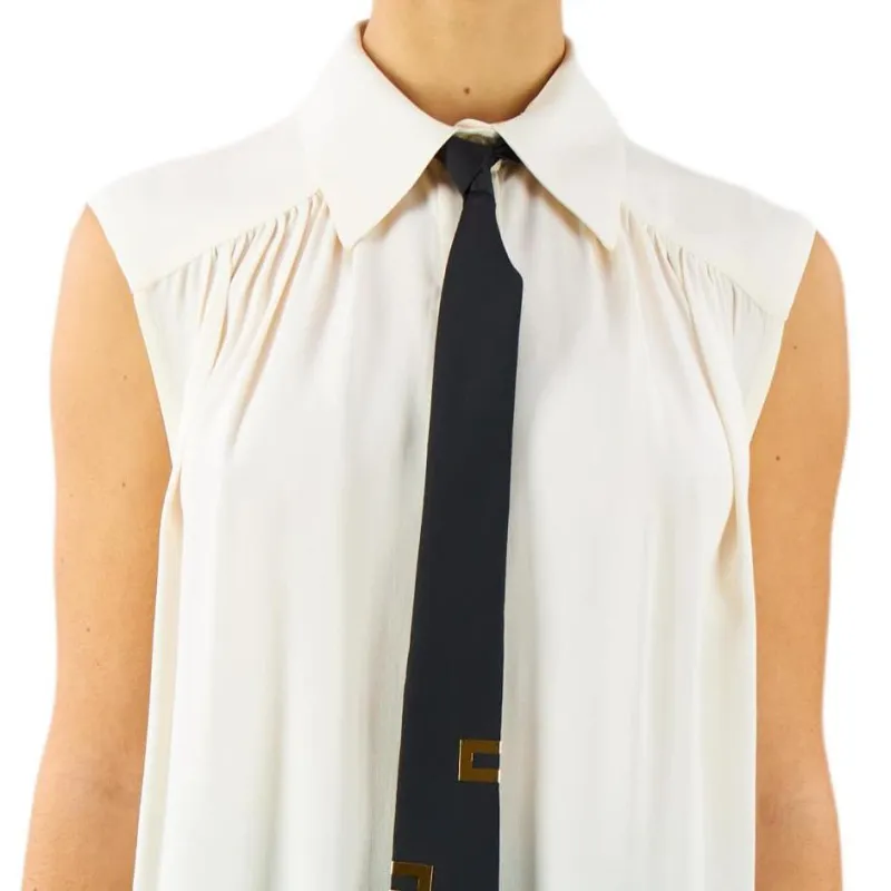 Elisabetta Franchi Sleeveless Detachable Tie Blouse-4