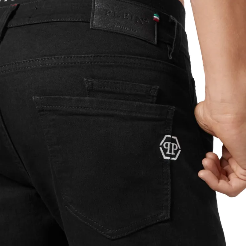 PHILIPP PLEIN SS22 Denim Trousers Men's Black-3