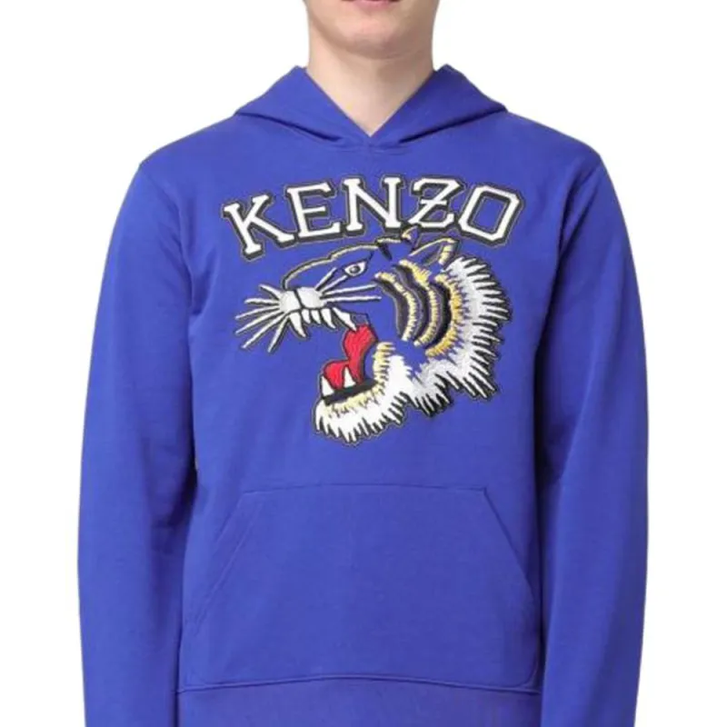 KENZO Tiger Embroidered Kangaroo Pocketed Hoodie-2