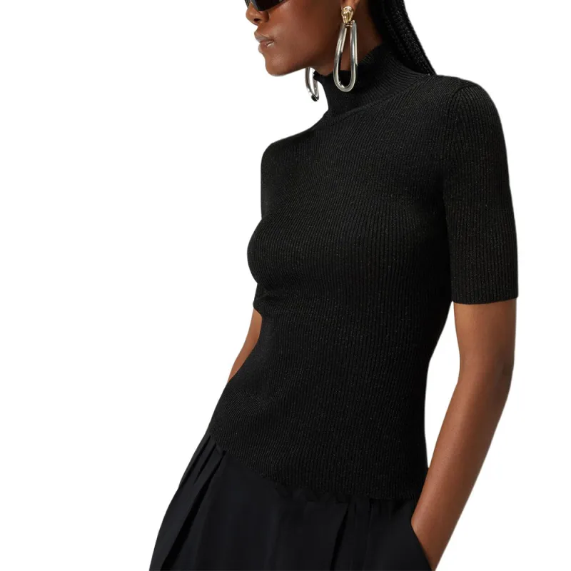 MISSONI Glitter Effect Short Sleeved Turtleneck Top-5