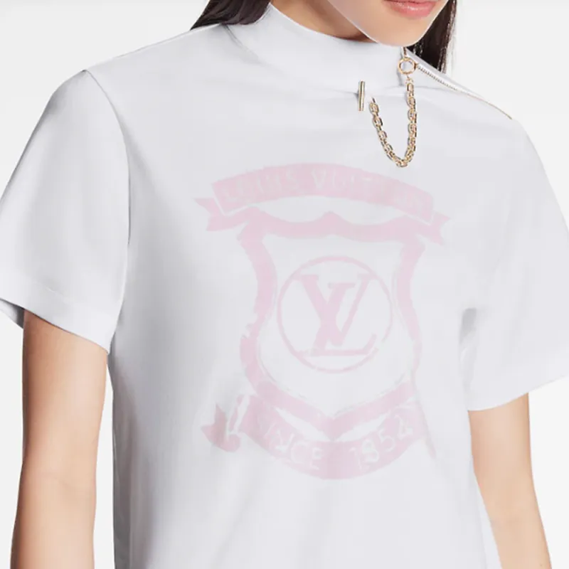 LOUIS VUITTON SS22 Short Sleeved Dress Women's White-4