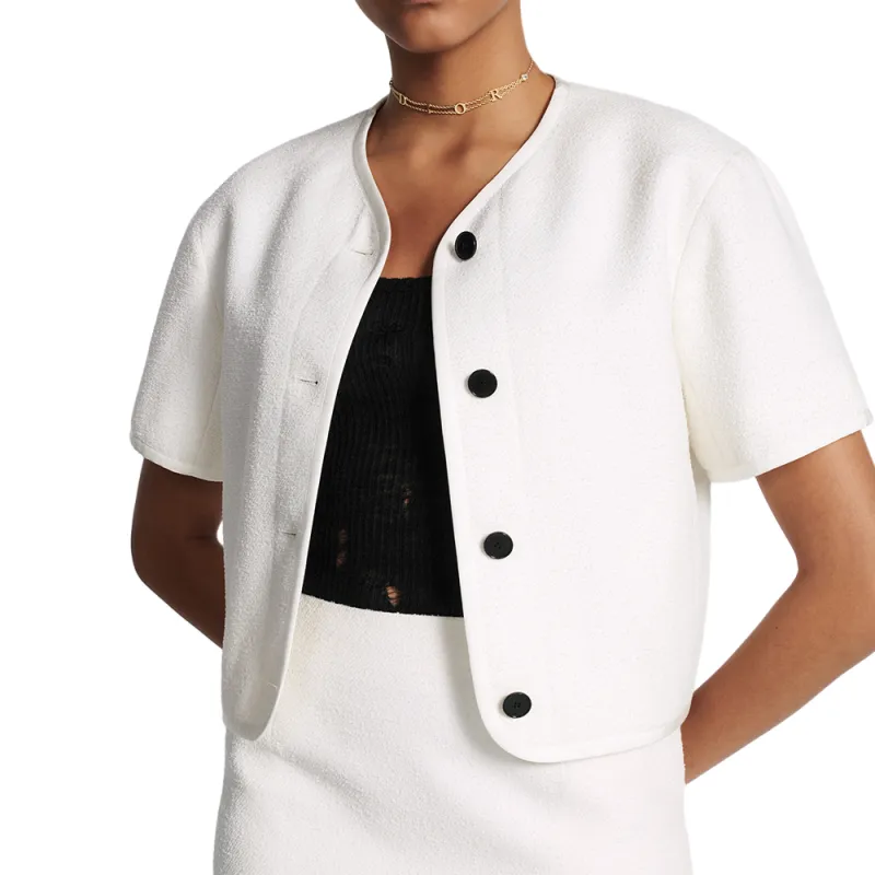 DIOR Cropped Jacket Jackets Coats Women's White-3