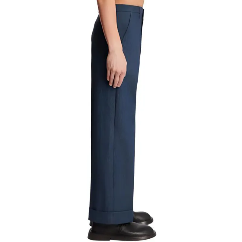 Valentino Pleat Detailed Straight Leg Jeans-3