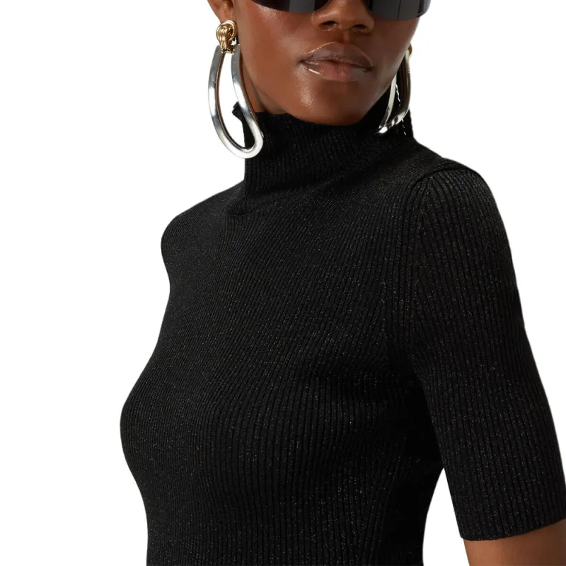MISSONI Glitter Effect Short Sleeved Turtleneck Top-4