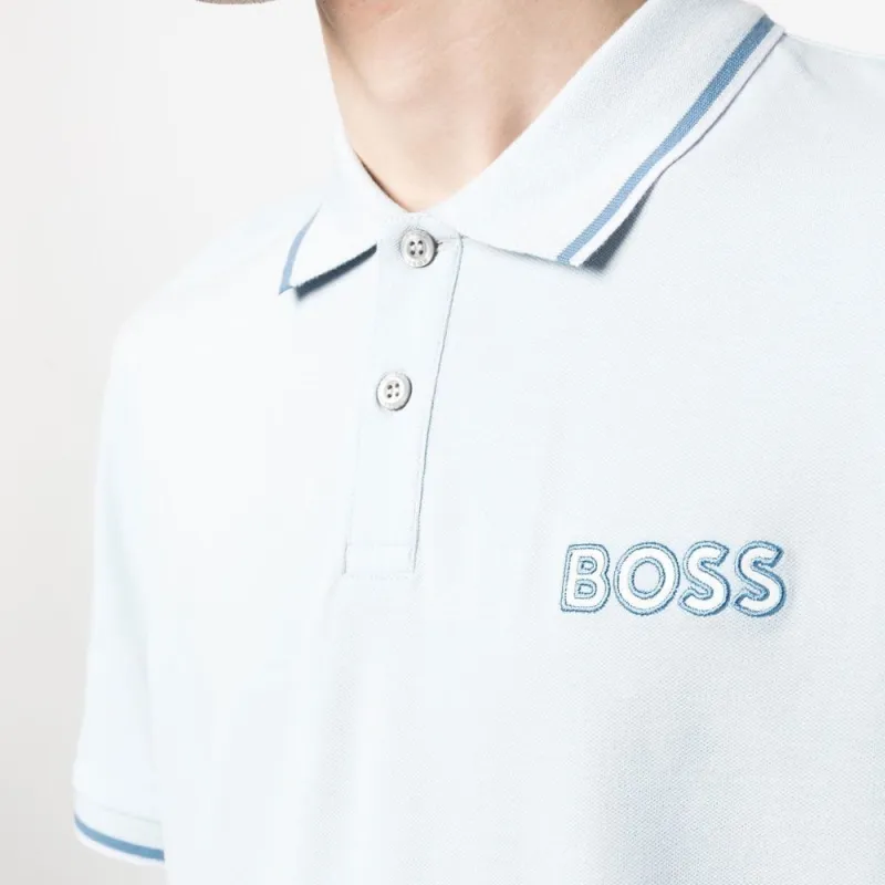HUGO BOSS Polo Shirts Men Light Blue-4