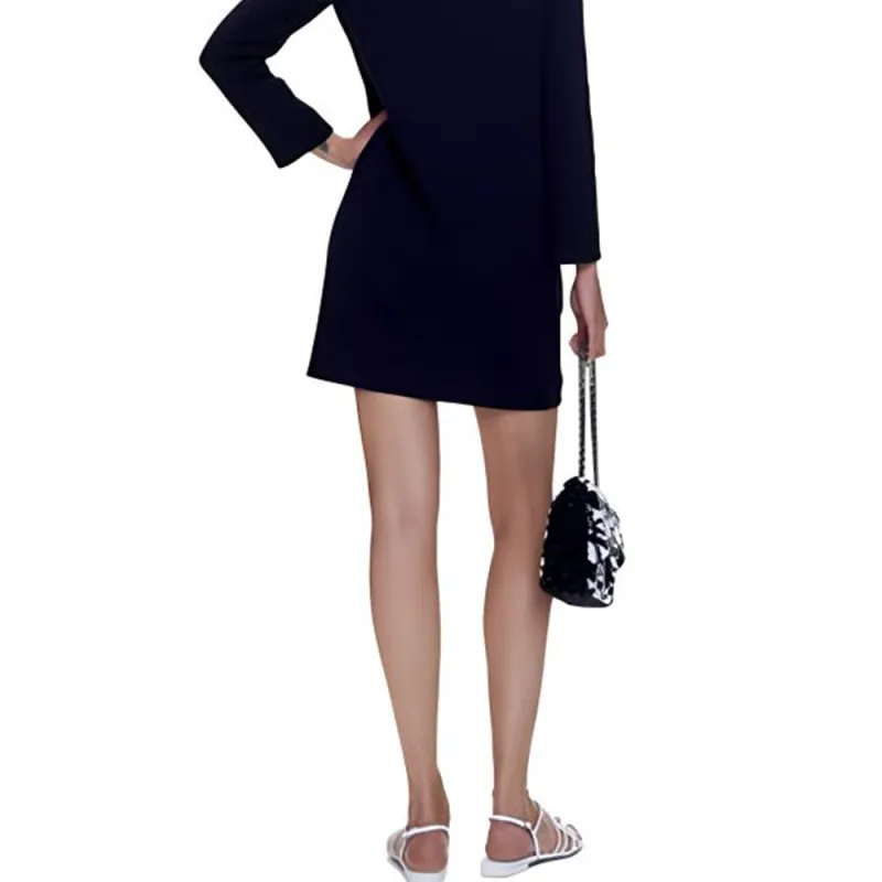 CHANEL Long-Sleeved Dresses Women's Marine Blue-3