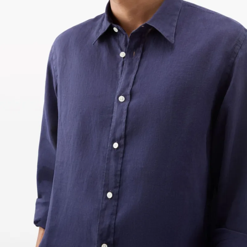 WOOLRICH Point collar Linen Shirt-3
